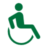 Image shows an icon of a person in a wheelchair