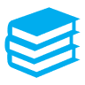 Image shows an icon of a pile of books