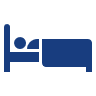 Image shows an icon of a person in bed