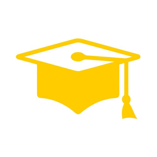 Image shows graduation cap with tassle in yellow